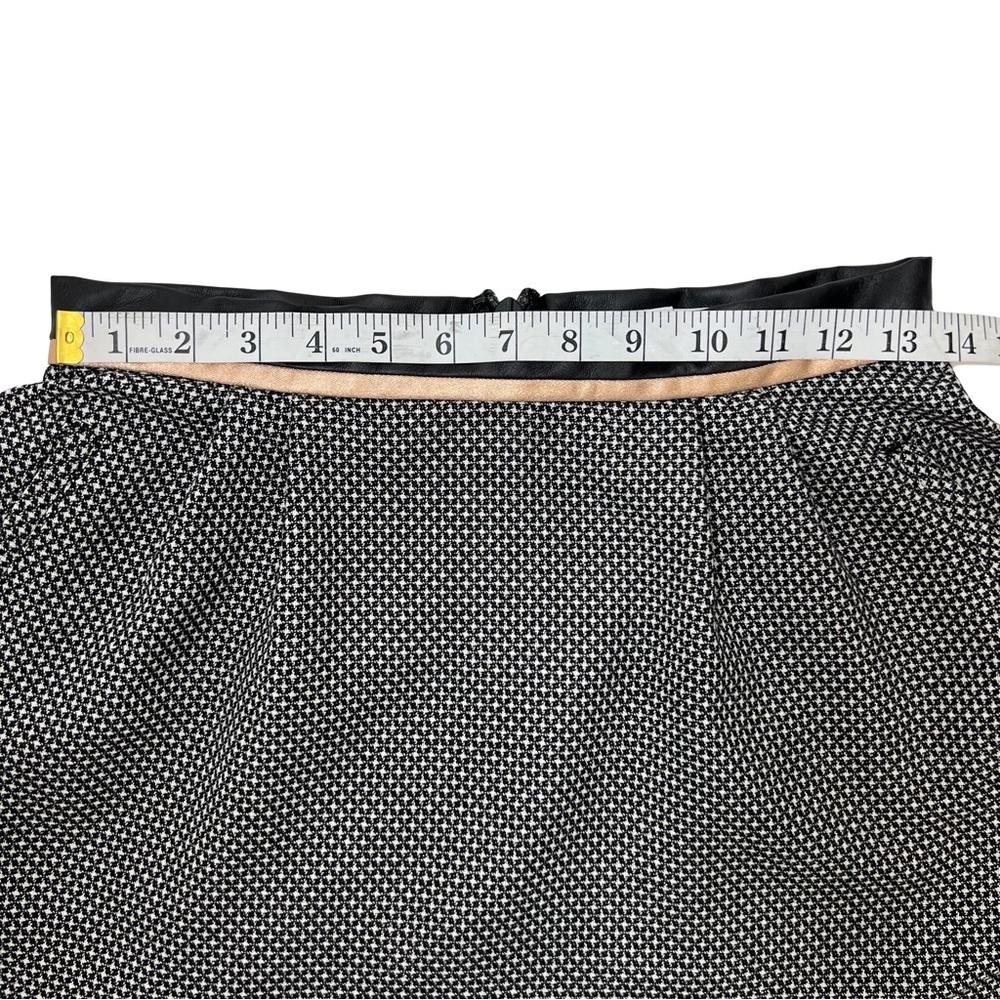 BCBGeneration Mini Skirt Faux Leather Trim Black White Rose Gold 2 QUT3E338 - Picture 10 of 14